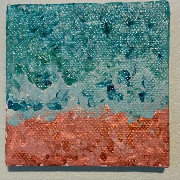 🌺Abstract Canvas Art in Blue & Green-Set of 3 🌺 - Picture 4 of 10